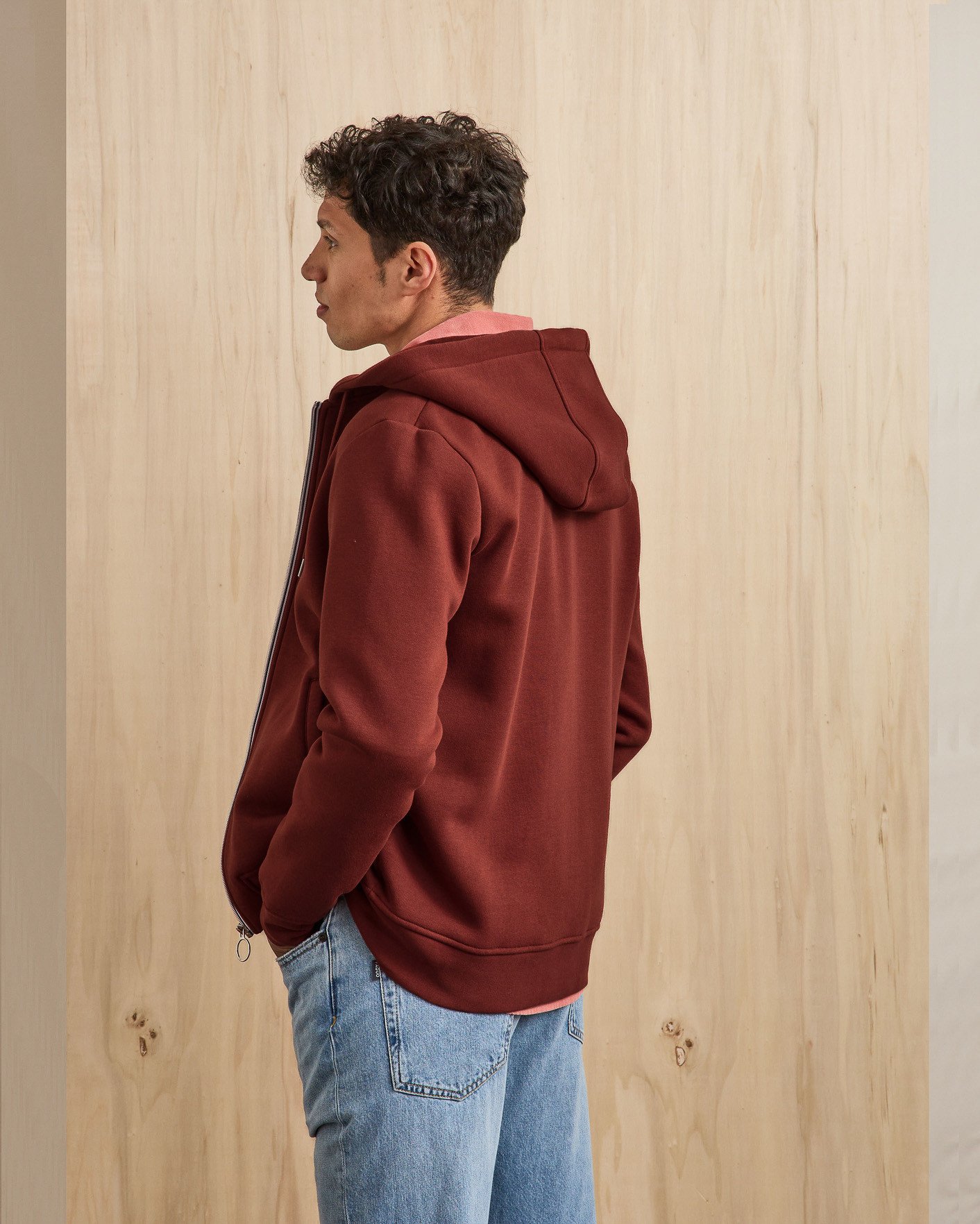 Sweat zippé bordeaux coton - MESNIL