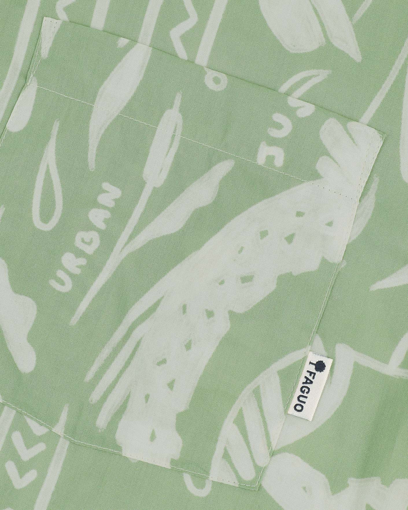 Chemise motifs kaki & écrue coton - PAIOLIVE