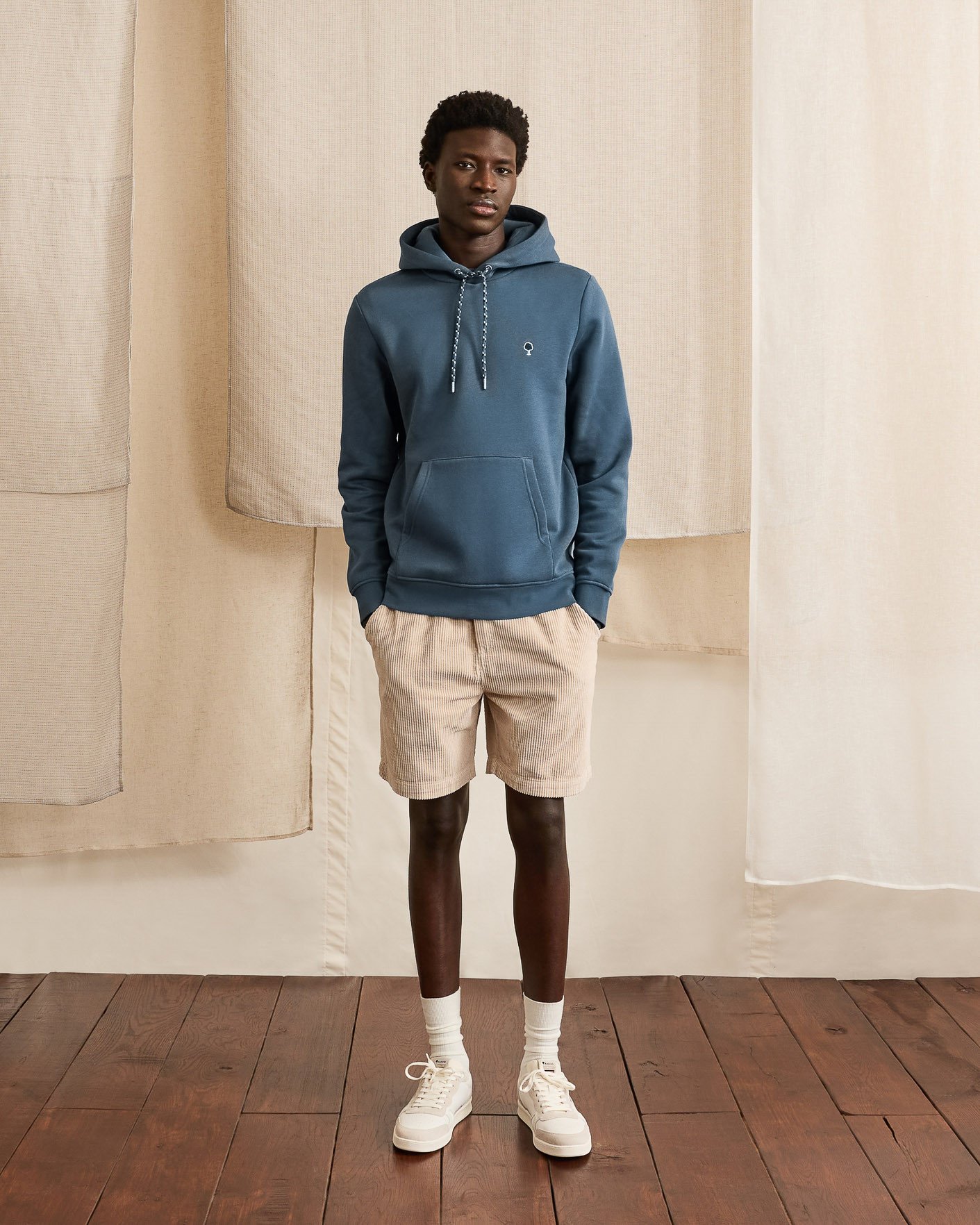 Sweat à capuche bleu coton - DIRAC