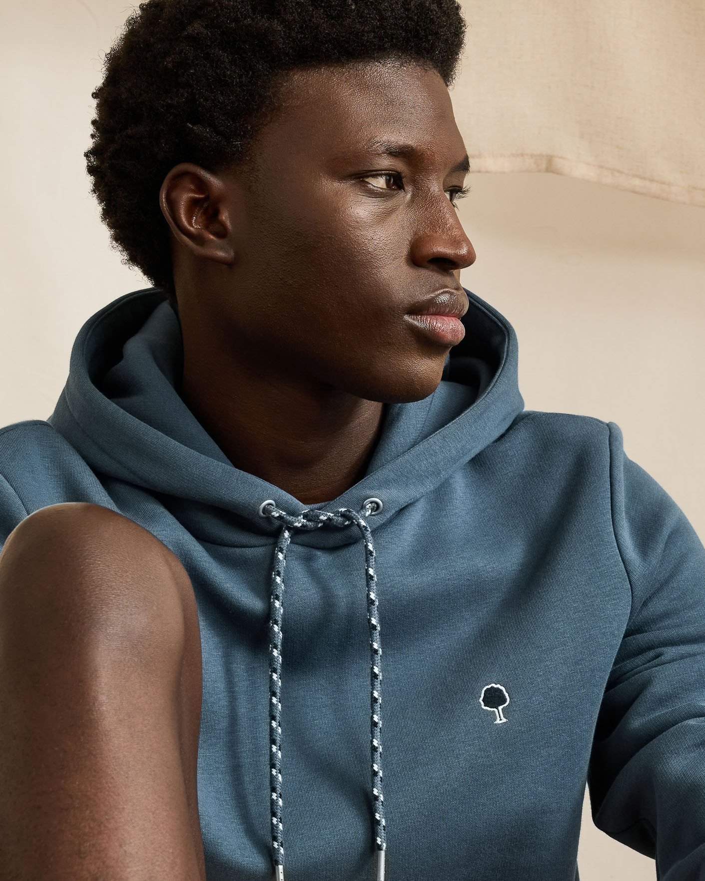 Sweat à capuche bleu coton - DIRAC