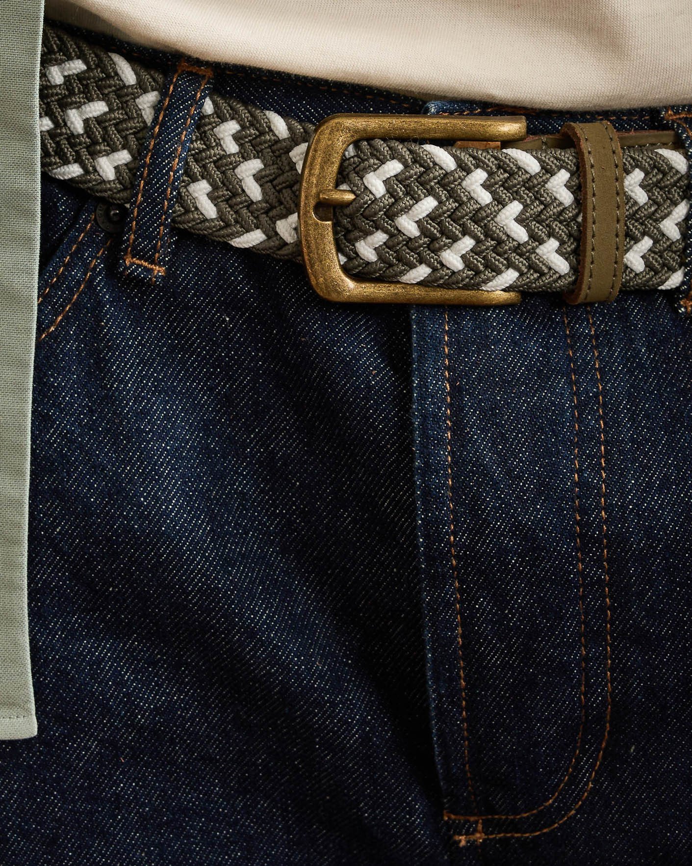 Ceinture kaki & écrue - CLASSIC BELT