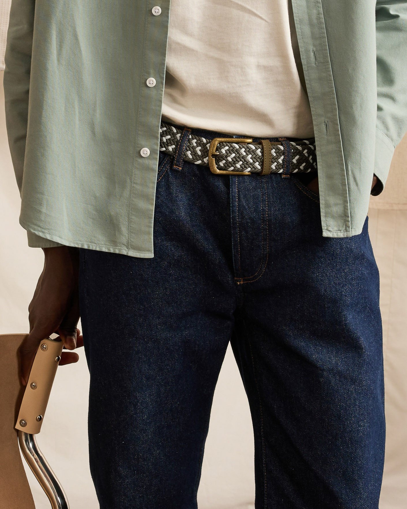 Ceinture kaki & écrue - CLASSIC BELT