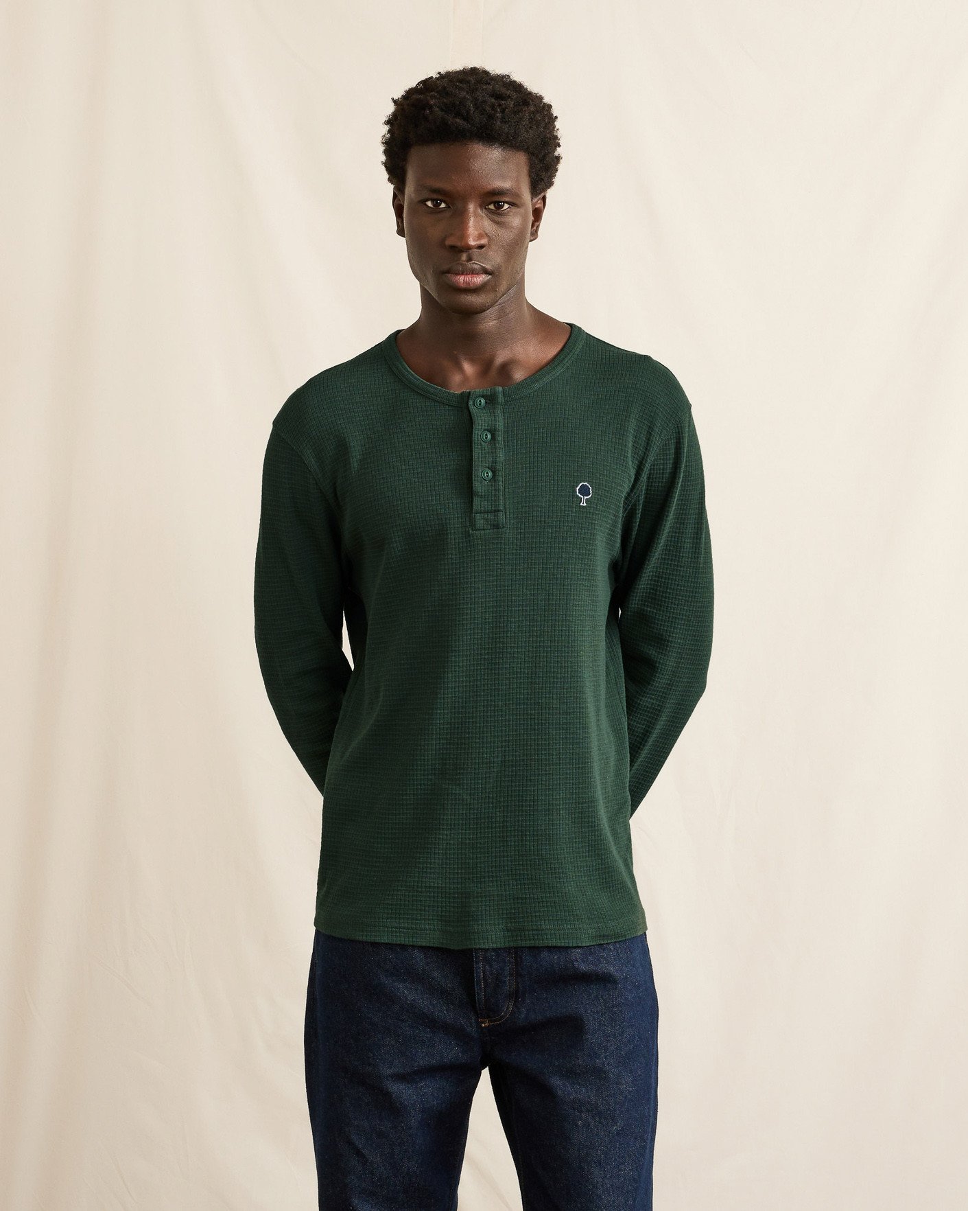 T-shirt manches longues vert foncé coton - FAROZ