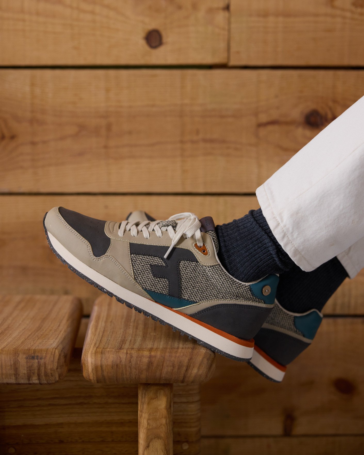 Baskets écru & vert clair - ELM