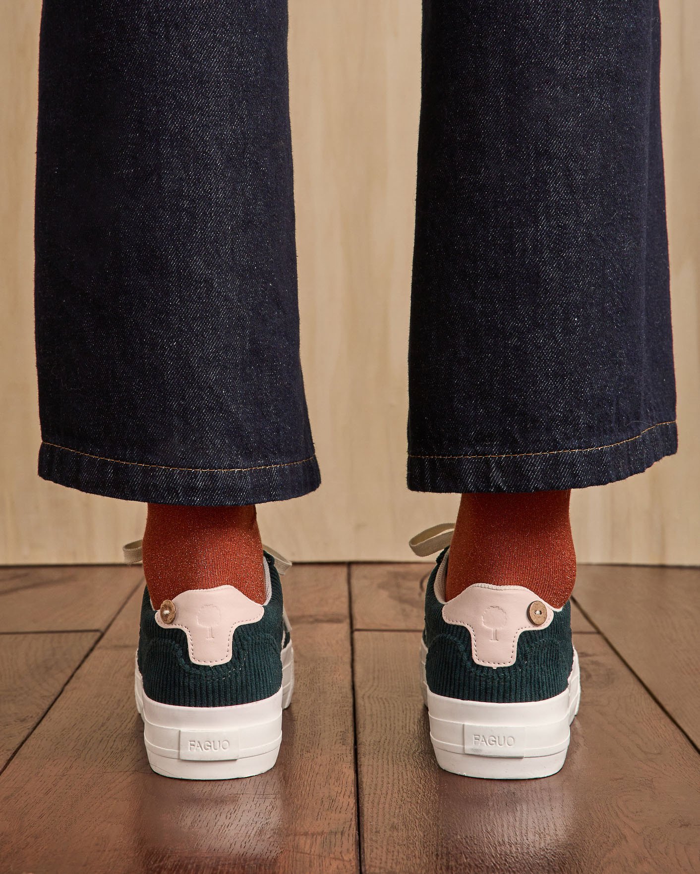 Baskets en velours vert foncé - WALNUT PLATFORM