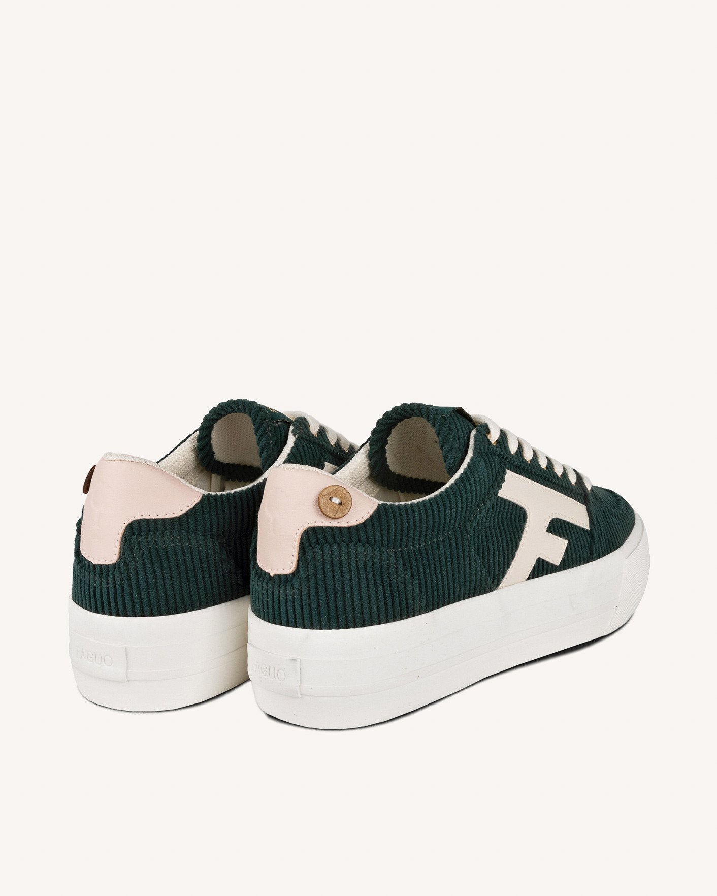 Baskets en velours vert foncé - WALNUT PLATFORM