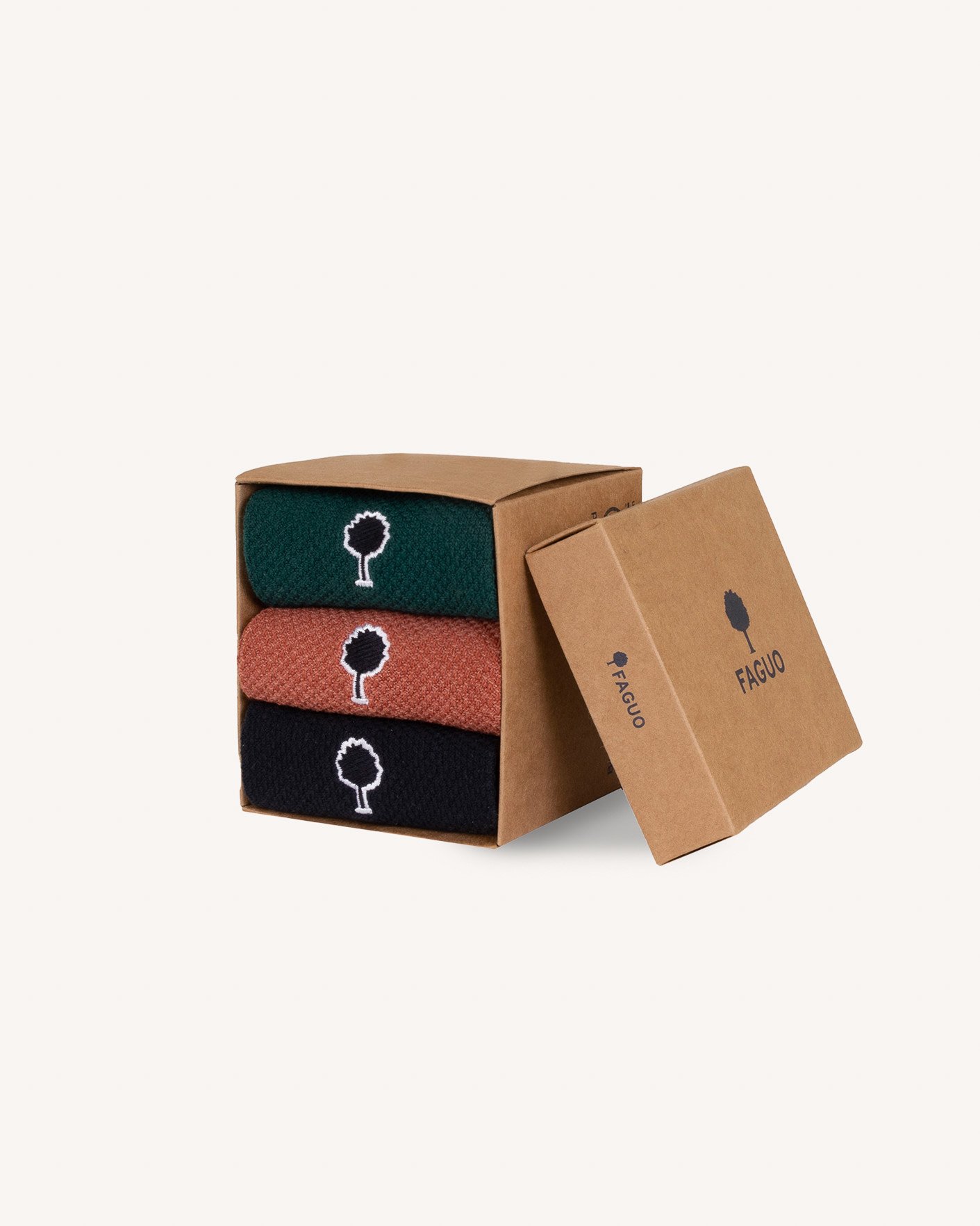 Lot de chaussettes x3 bleu marine & brique coton - SOCKS