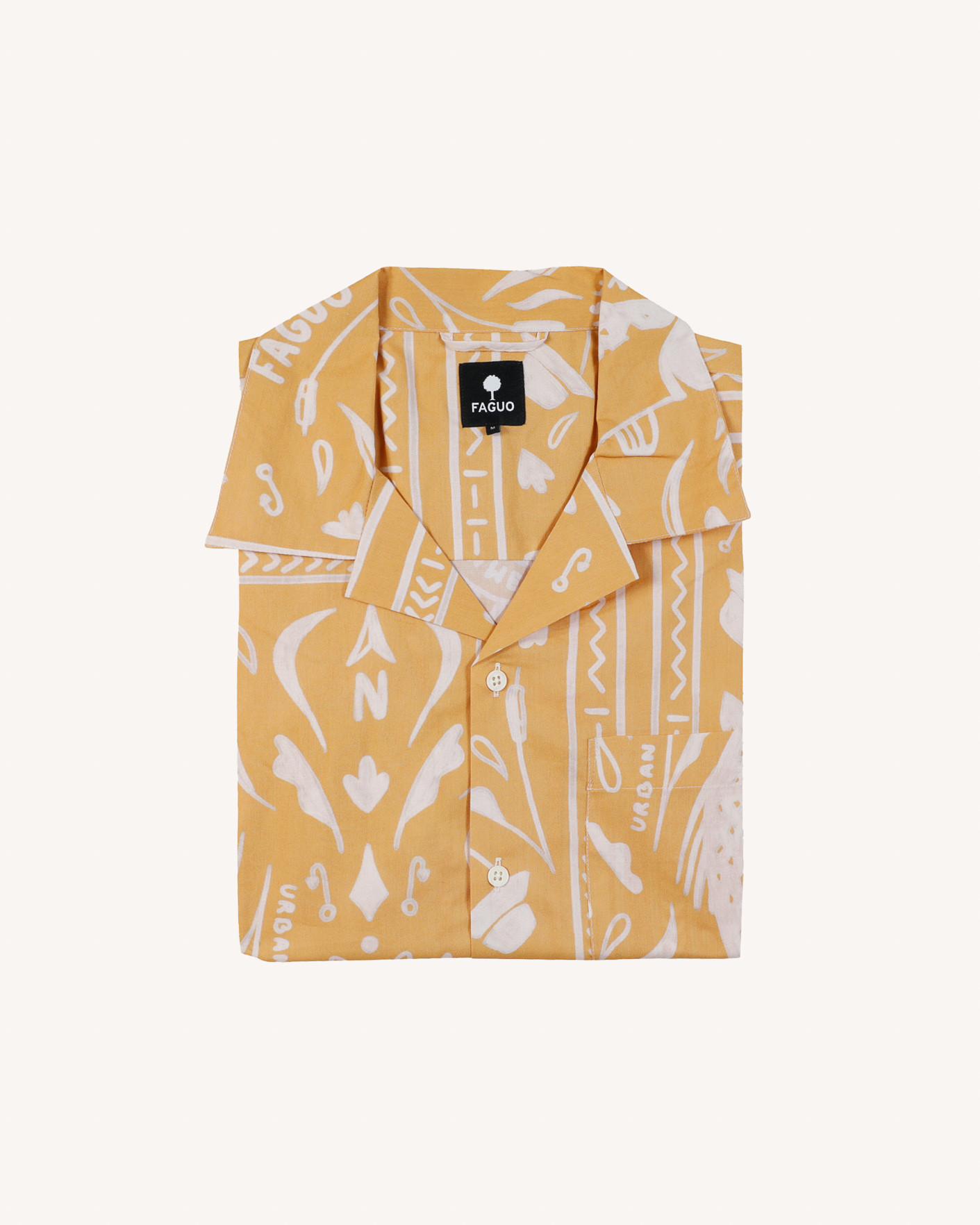 Chemise manches courtes ocre coton - PAIOLIVE