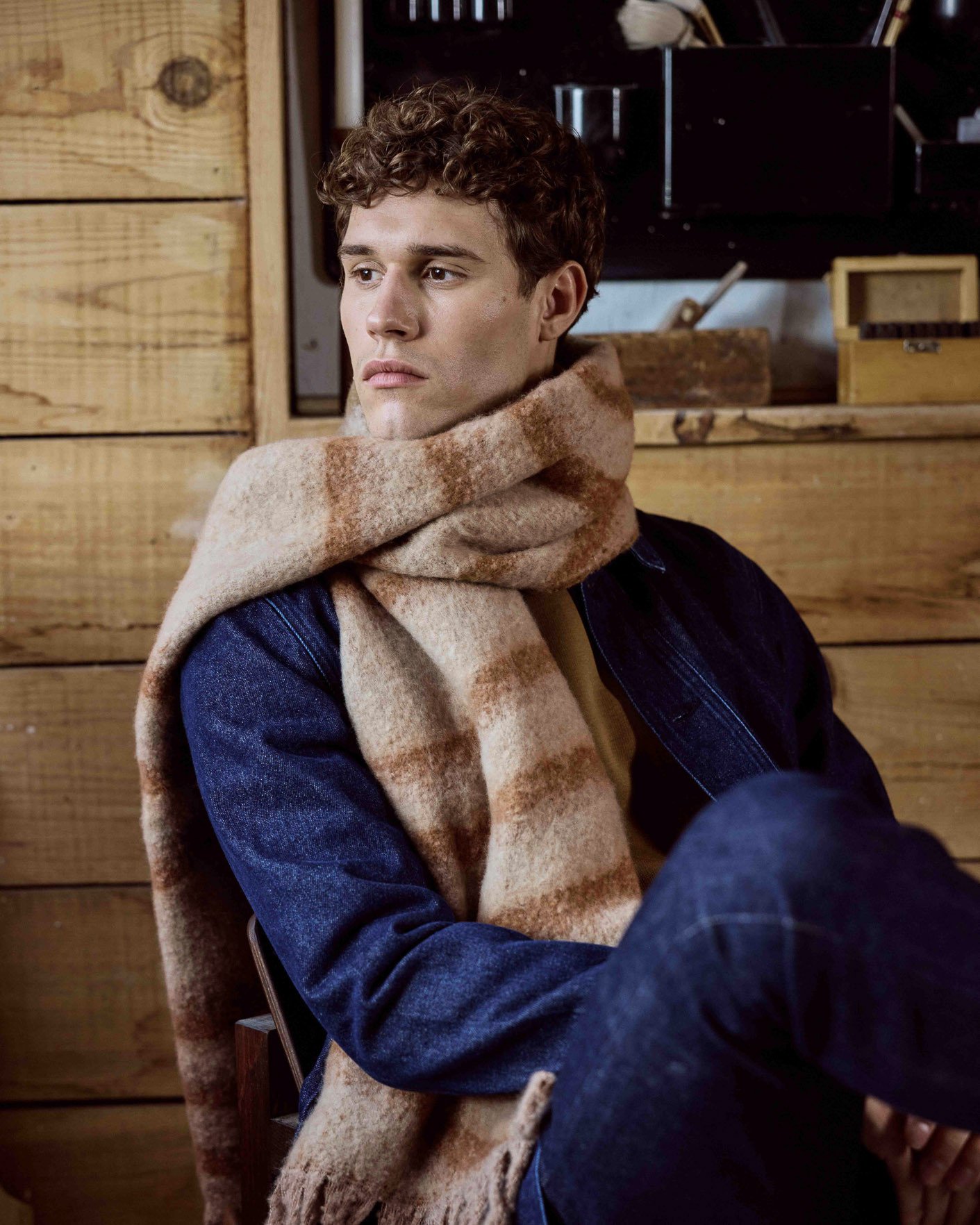 Echarpe longue beige & camel - BIG SCARF