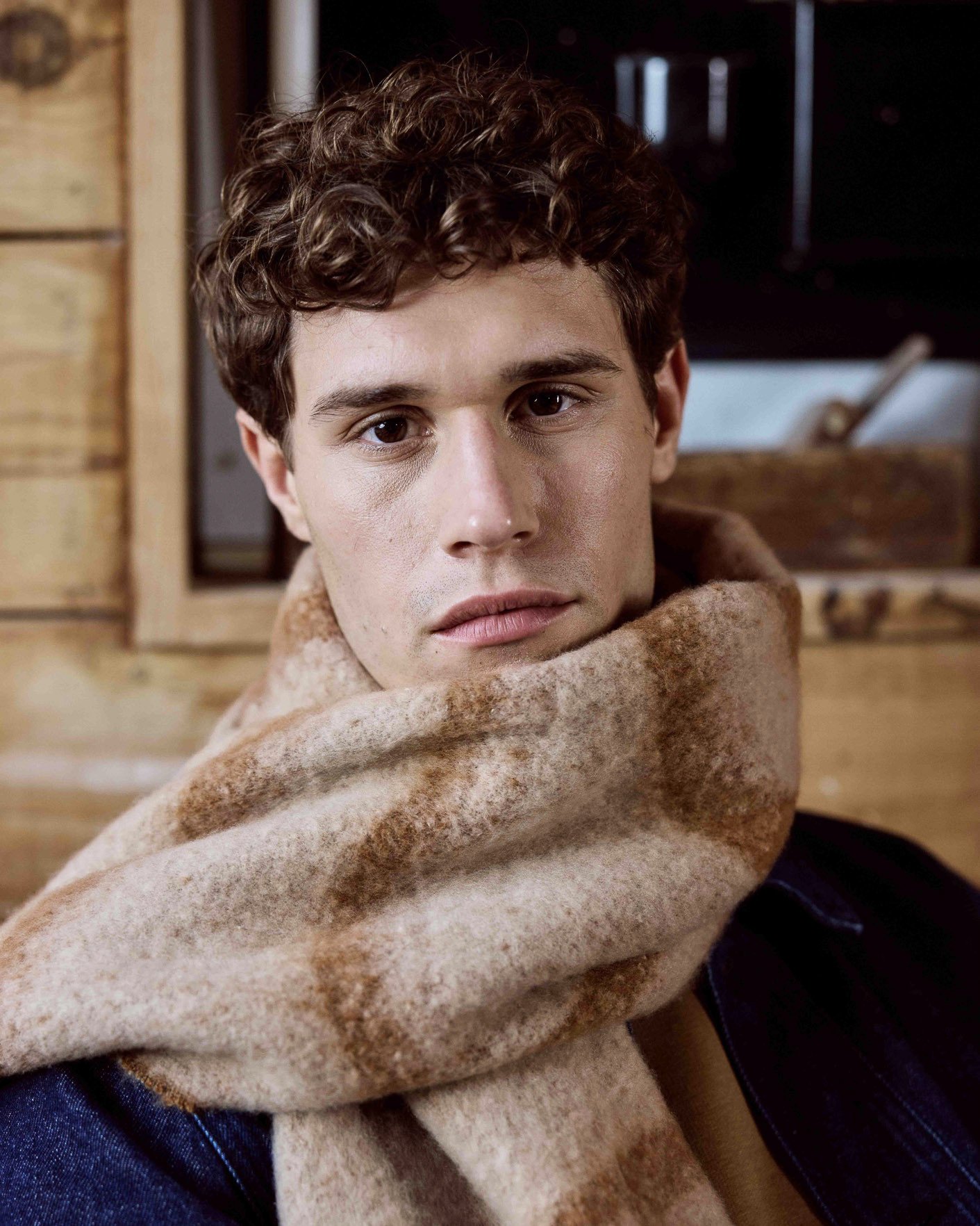 Echarpe longue beige & camel - BIG SCARF