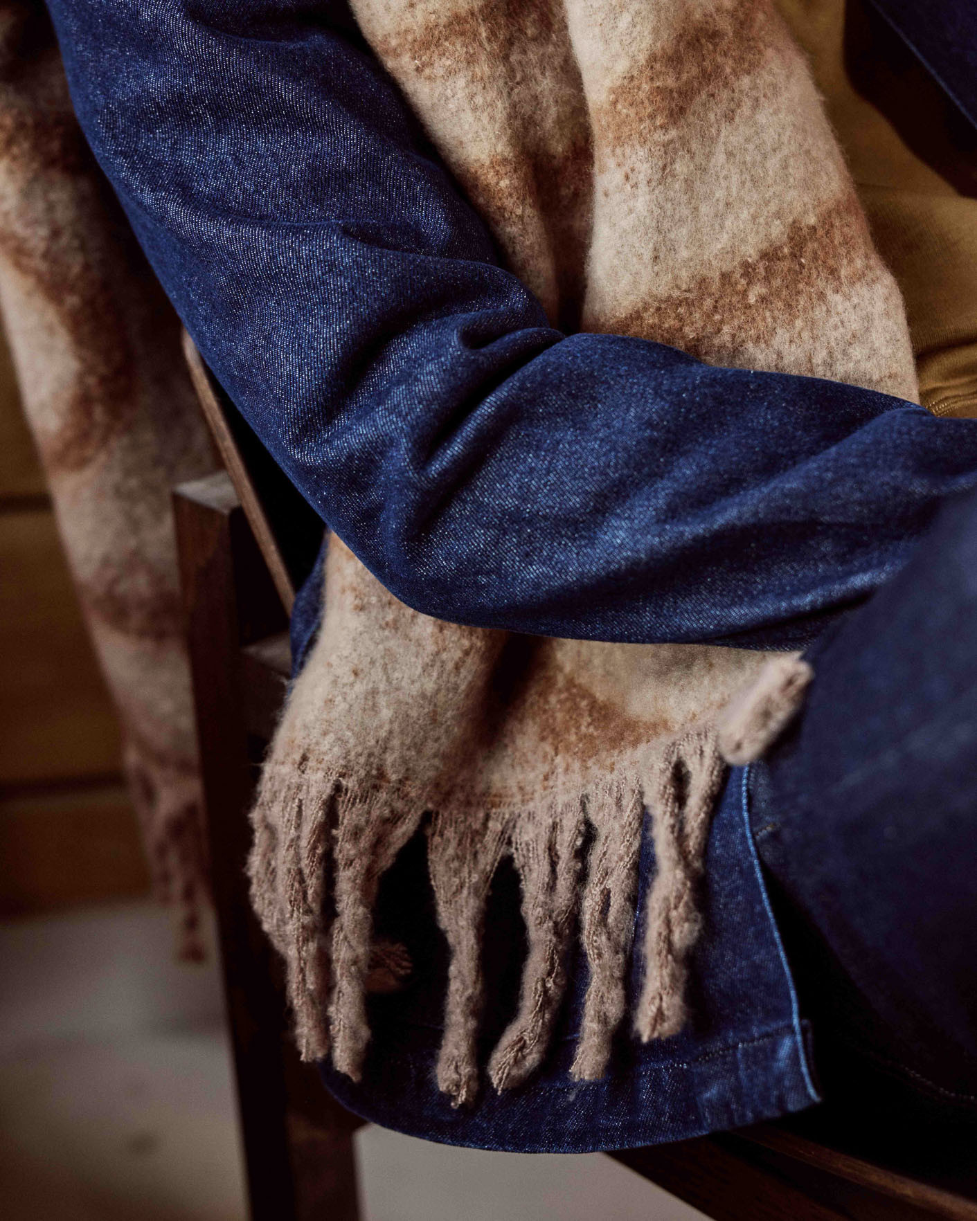 Echarpe longue beige & camel - BIG SCARF