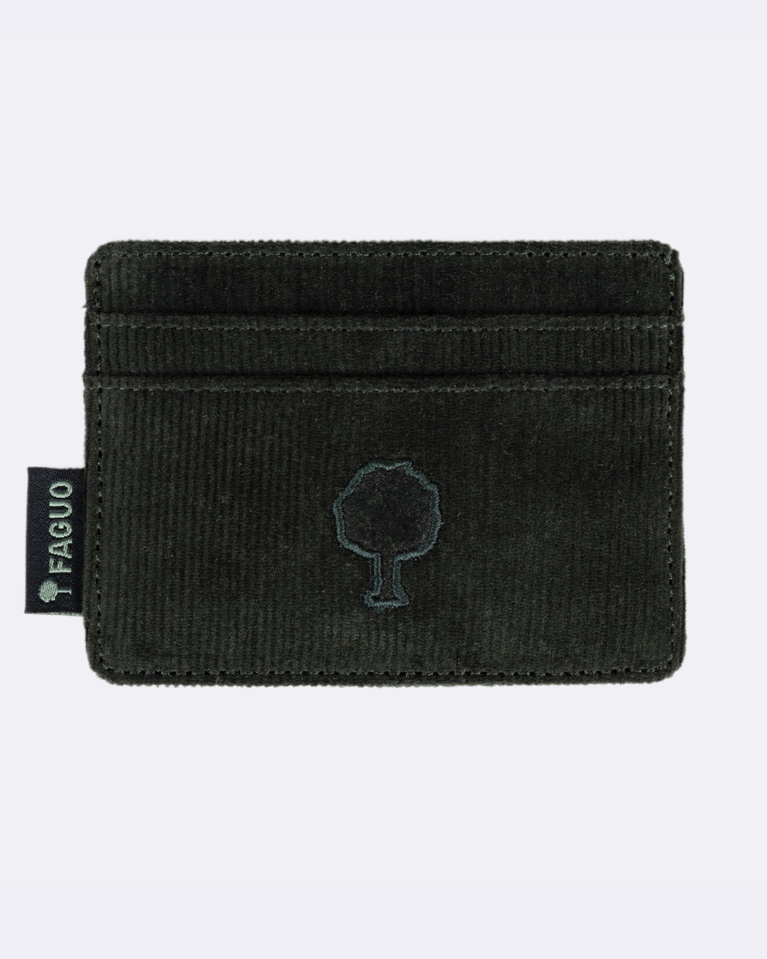 Porte-carte vert foncé coton