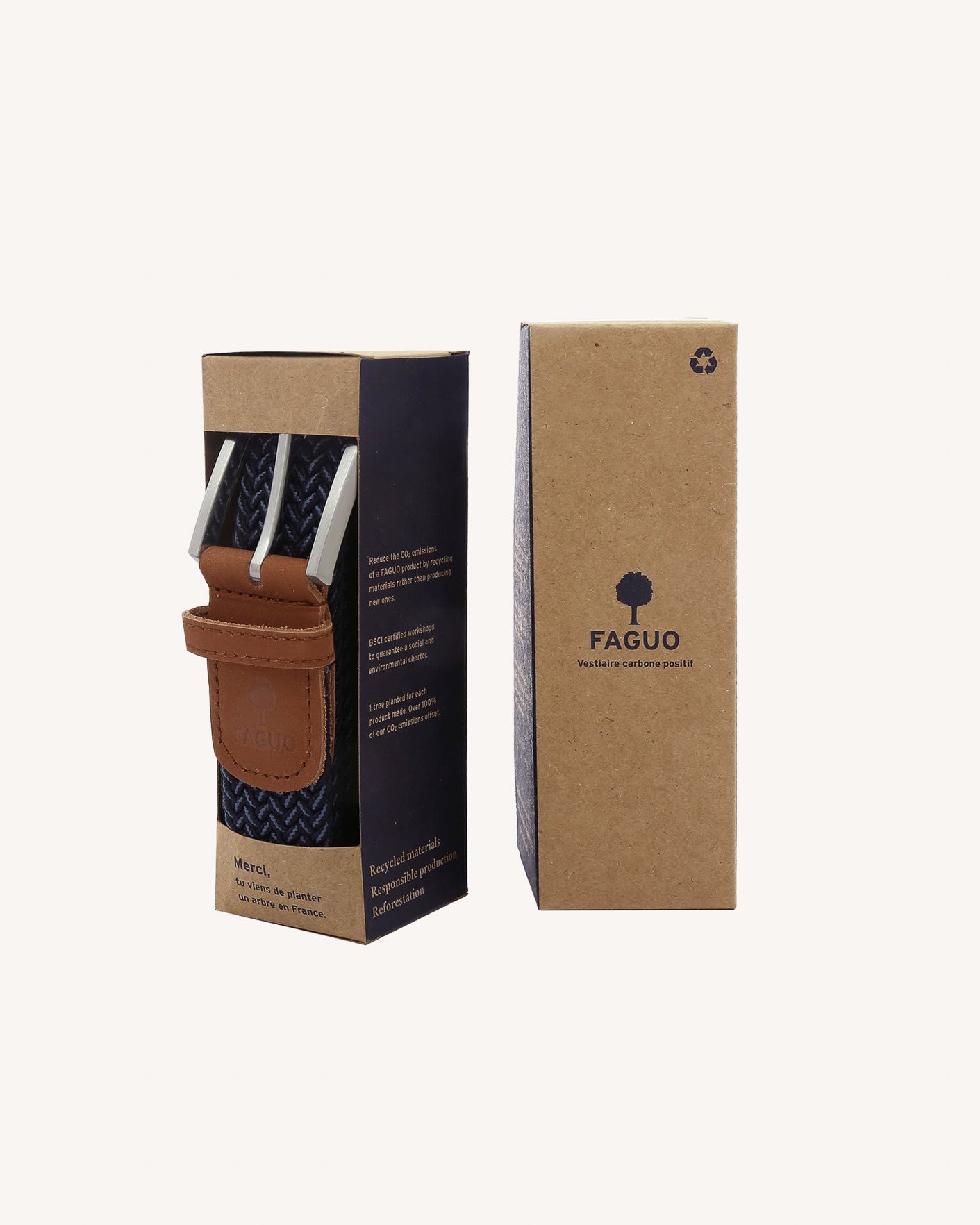 Ceinture bleu foncé & blanc - BELT