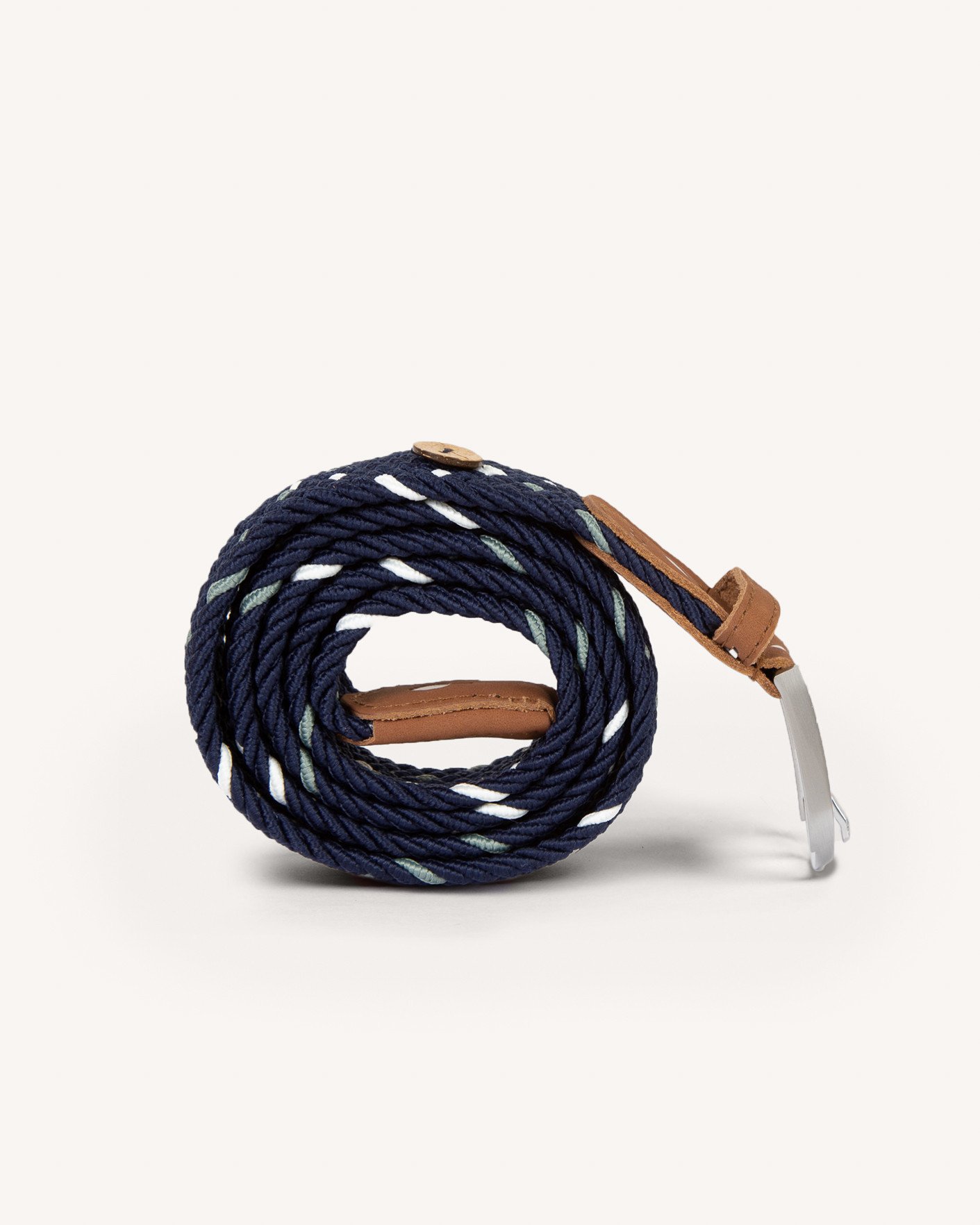 Ceinture à motifs bleu marine & camel - BELT