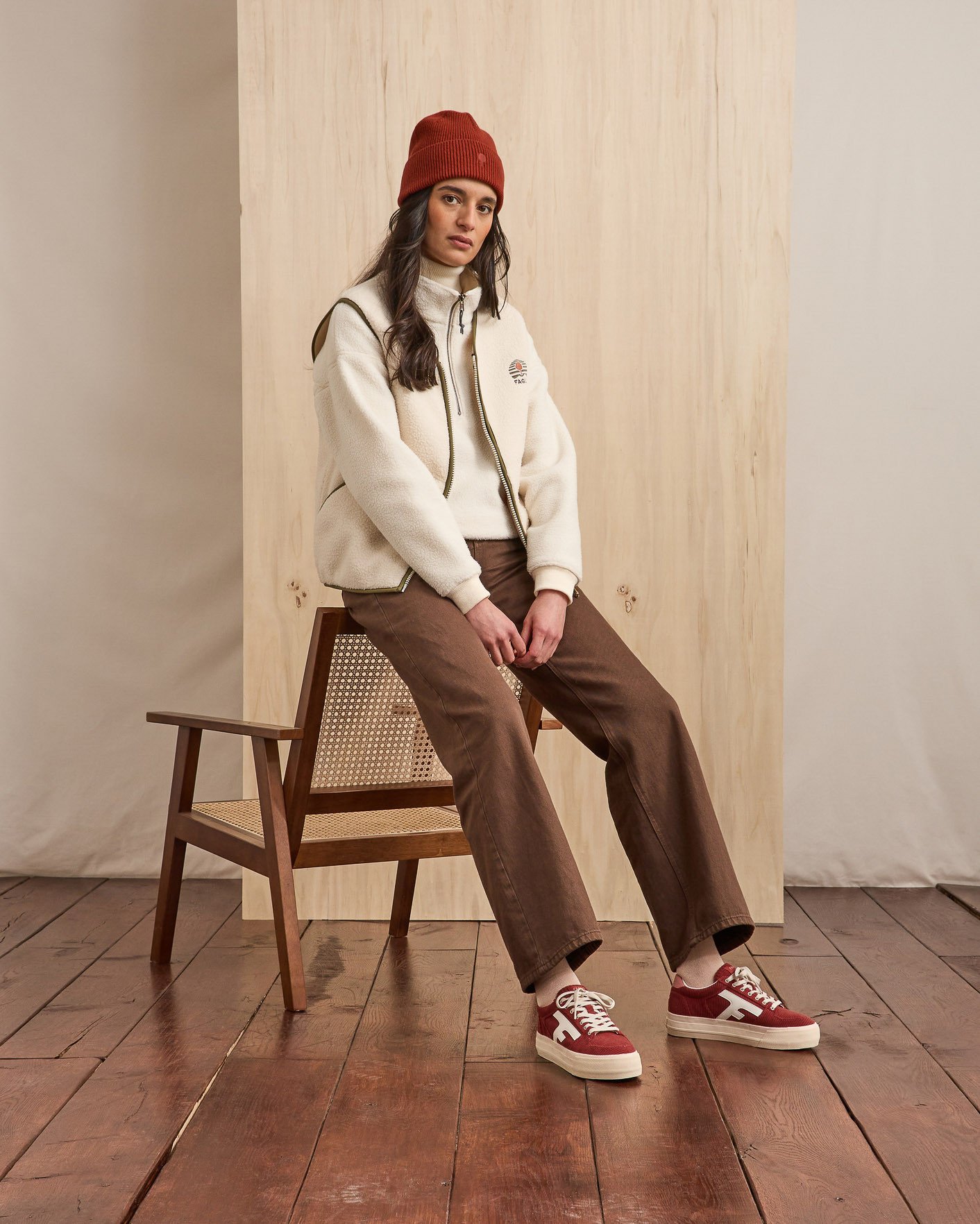 Baskets en velours bordeaux suède - WALNUT PLATFORM