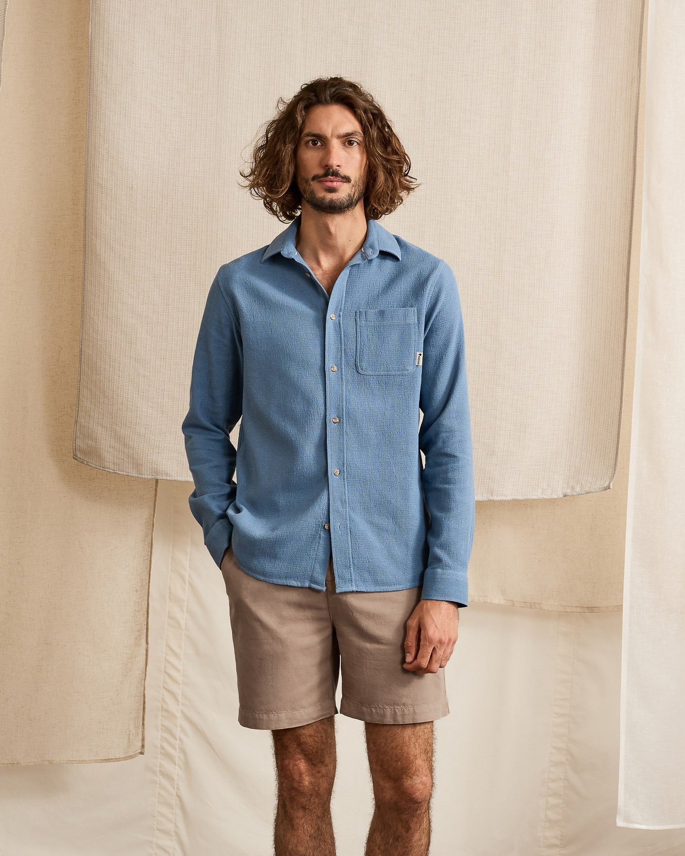 Short beige lyocell - CHEVRE