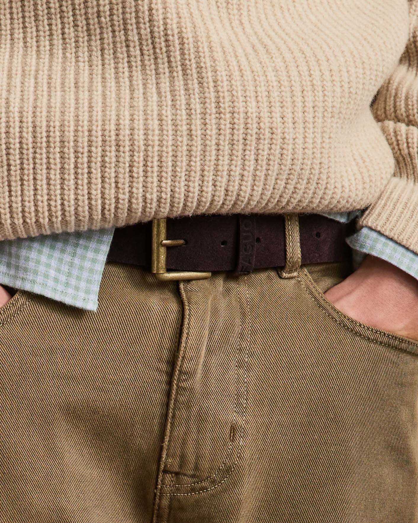 Ceinture en cuir marron foncé cuir - BELT