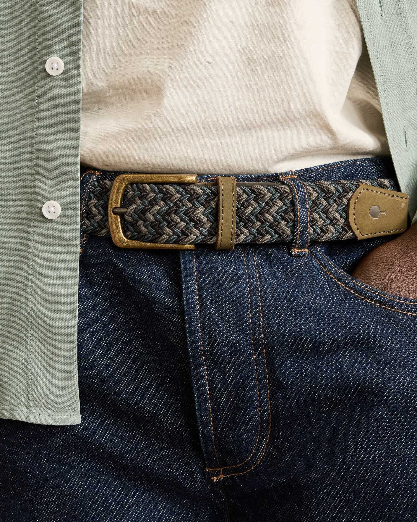 Ceinture bleu clair & beige - CLASSIC BELT